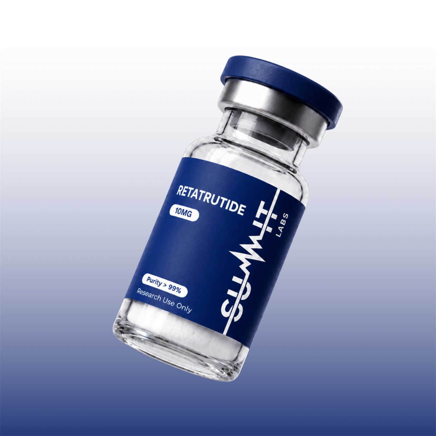 Summit Labs Retatrutide research vial, tilted product shot